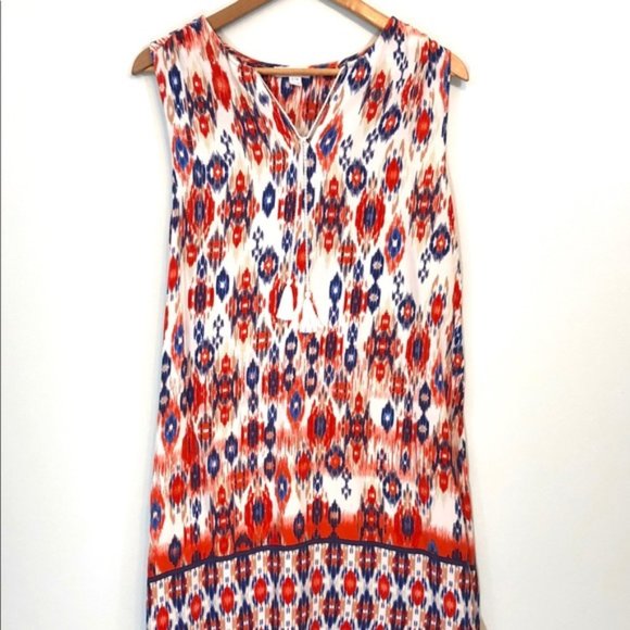 BLL New York Dresses & Skirts - BLL New York Boho Orange Red and Blue Aztec Print